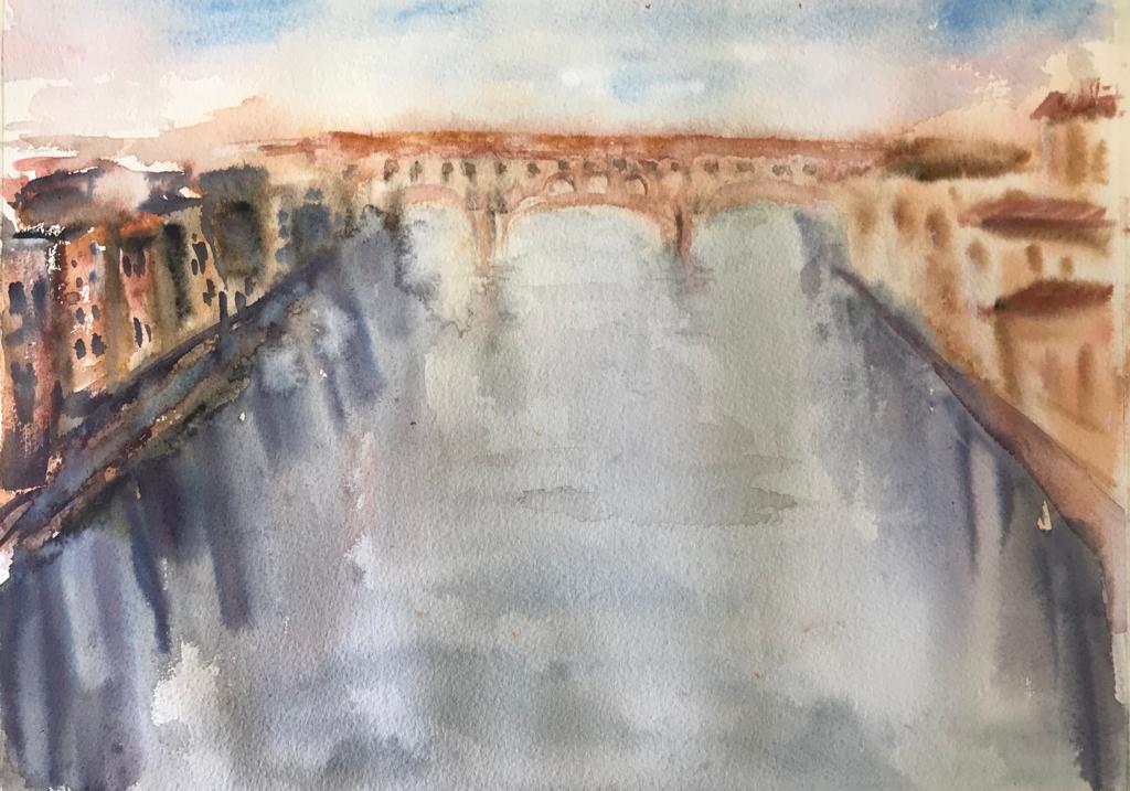 Ponte Vecchio, Florence, watercolour