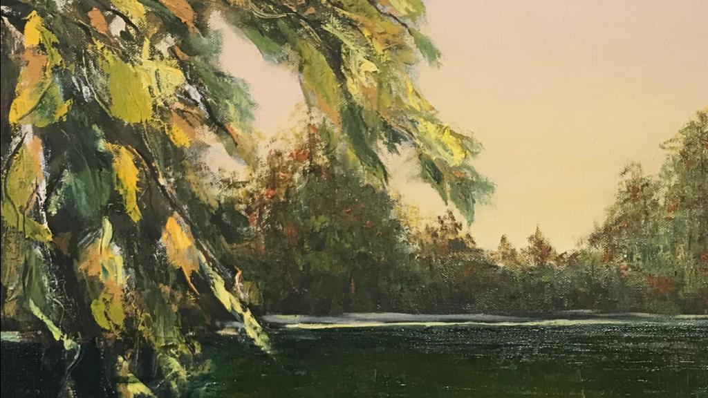 Lake, Lithuania, oil on canvas